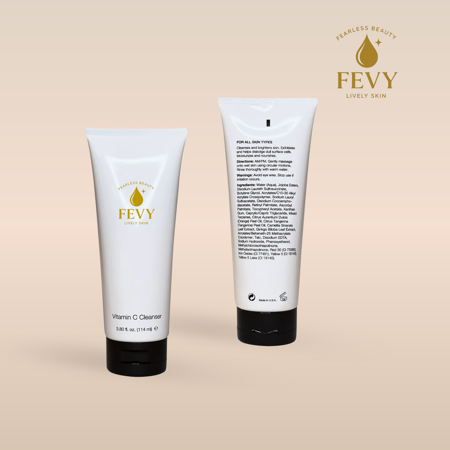 FEVY Vitamin C Cleanser – Brightening Gel with Green Tea & Ginkgo