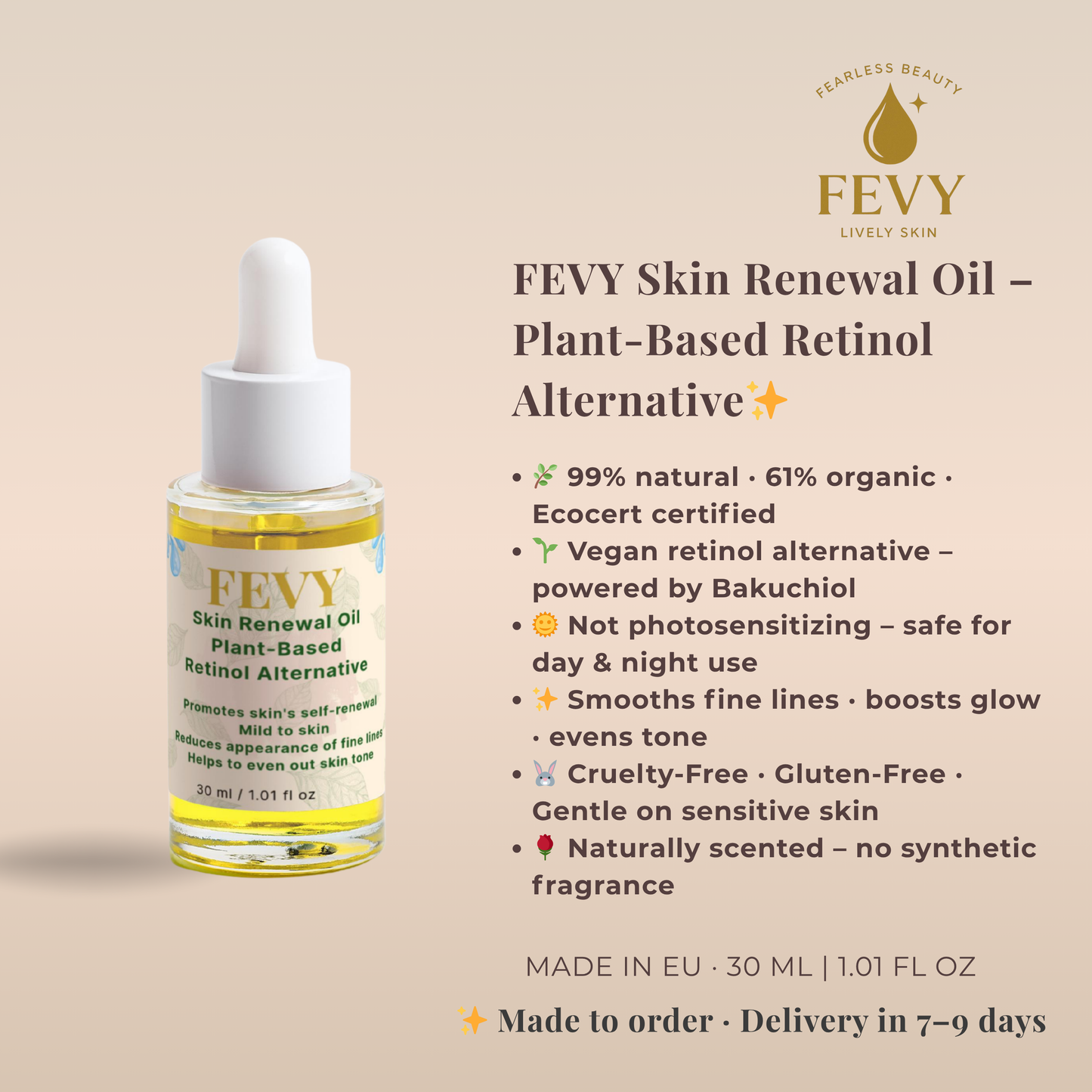 FEVY Skin Renewal Oil – Plant-Based Retinol Alternative