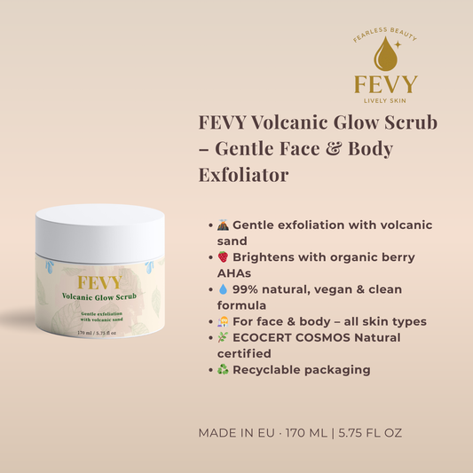 FEVY Volcanic Glow Scrub – Gentle Face & Body Exfoliator