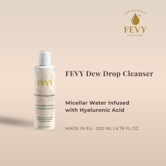 FEVY Dew Drop Cleanser -  Micellar Water Infused with Hyaluronic Acid