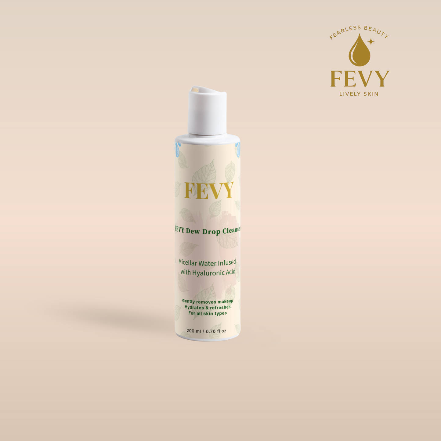FEVY Dew Drop Cleanser -  Micellar Water Infused with Hyaluronic Acid