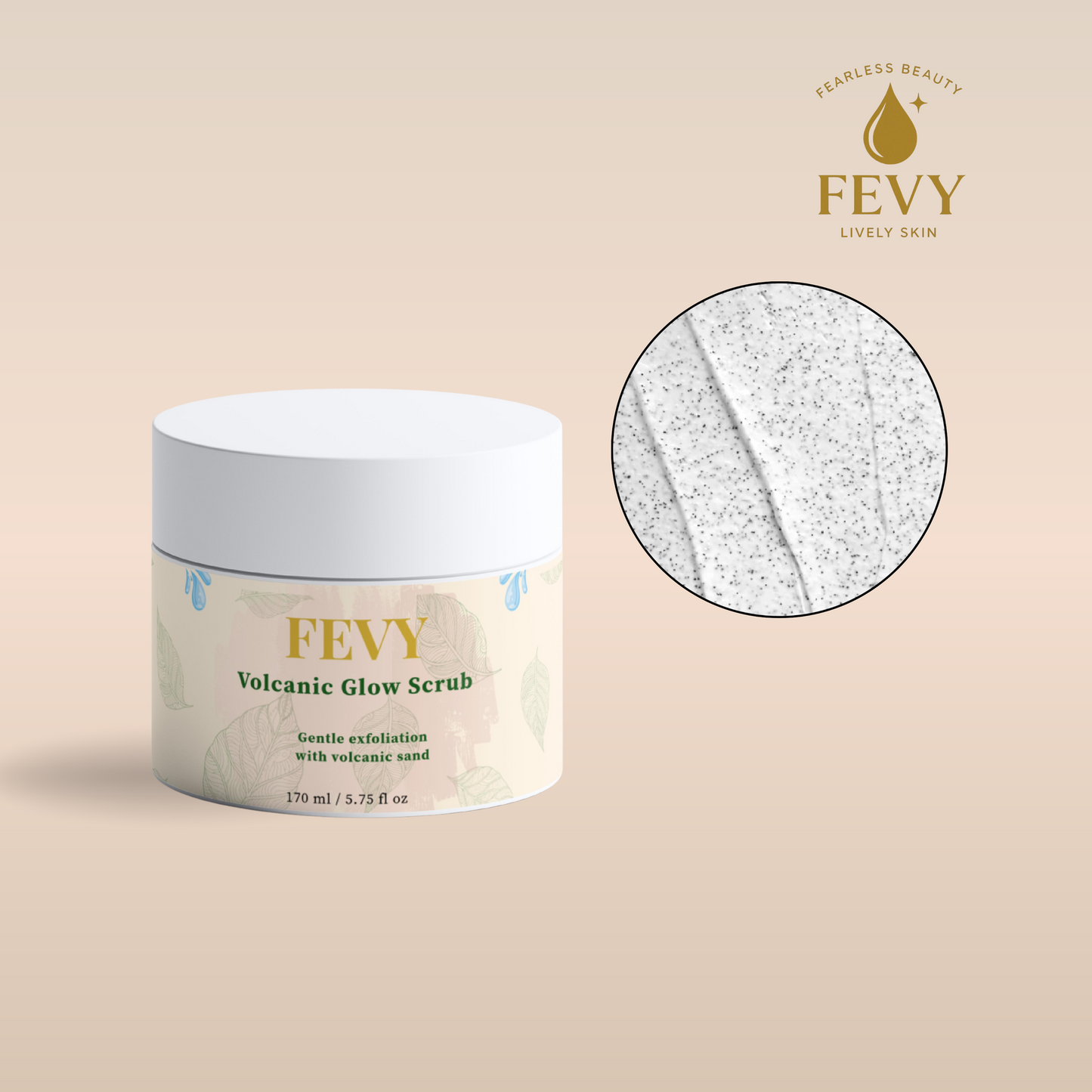 FEVY Volcanic Glow Scrub – Gentle Face & Body Exfoliator