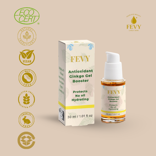 FEVY Ginkgo Biloba Antioxidant Face Gel – 99% Natural, Organic & Pollution Defense 🌿✨