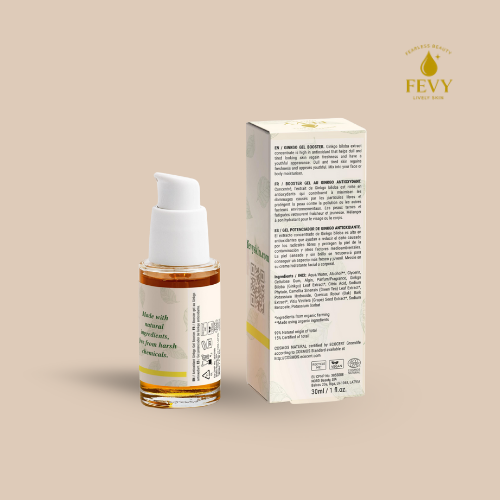 FEVY Ginkgo Biloba Antioxidant Face Gel – 99% Natural, Organic & Pollution Defense 🌿✨