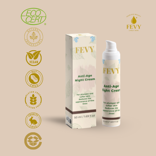 FEVY Anti-Age Night Cream ✨ Organic Aloe & Shea Butter Complex | Visibly Firmer Skin Overnight 🌙