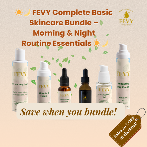☀️🌙 FEVY Complete Basic Skincare Bundle – Morning & Night Routine Essentials ☀️🌙